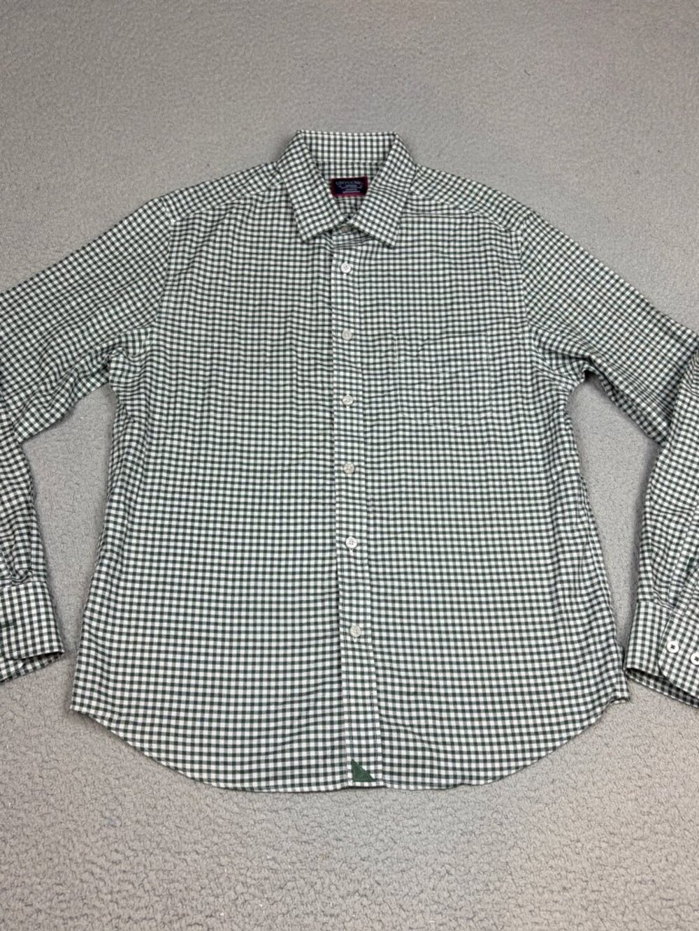 UNTUCKit Flannel Shirt Mens Medium Slim Fit Green Gingham Check Long Sleeve